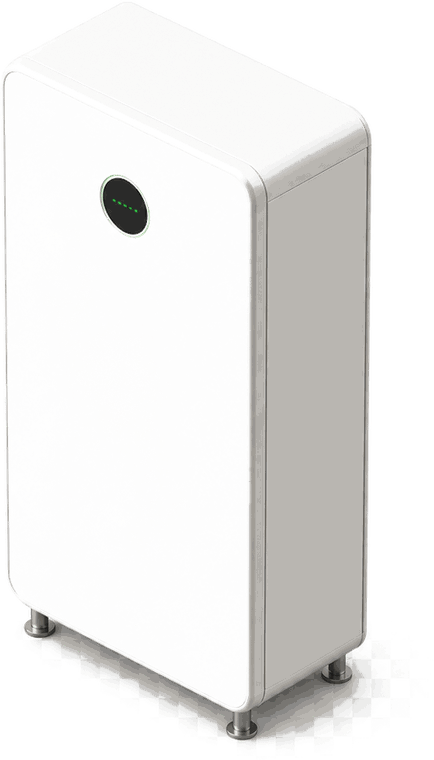 Isometric illustration of a home battery cabinet