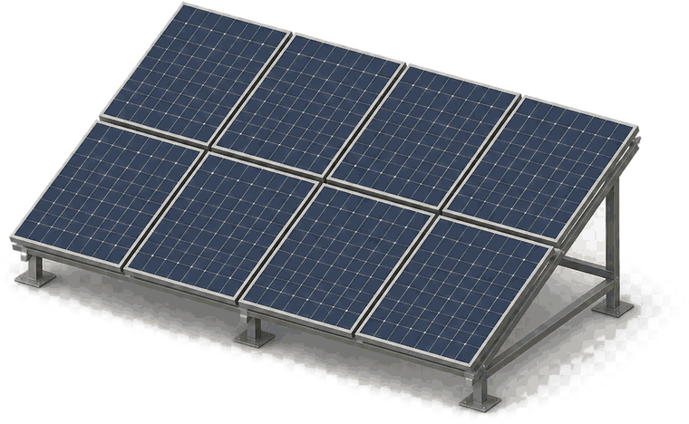 Isometric illustration of a solar panel array